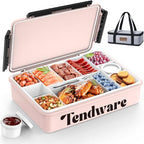 Chilled Portable Snackle Box Container with Ice Pack, Beach Essentials for Summer, Divided Serving Tray with