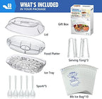 Chilled Serving Tray, 15" Clear Plastic Party Platter with 4 Compartments, Ice Serving Bowl with Lid, Shrimp, alternate view