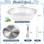 Chilled Serving Tray, 4-Pack, 11.8" Compartment Charcuterie Platter in Silver (4set Round), alternate view 2