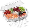 Chilled Serving Tray with Lid, Fruit Trays for Serving for Party in Transparent