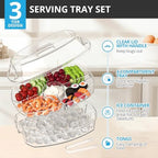 Chilled Serving Tray with Lid, Fruit Trays for Serving for Party in Transparent, alternate view 3