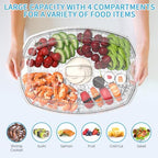 Chilled Serving Tray with Lid, Fruit Trays for Serving for Party in Transparent, alternate view 4