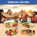 Chilled Veggie Tray, 15 Inch Clear Party Platter with 4 Compartments, Ice Serving Bowl with Lid, Cold Food, alternate view 5