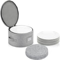 China Storage Case for Bowls or Dessert Plates - Fit plates up to 8" W - Includes 12 Felt Dividers - Hard Shell