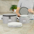 China Storage Case for Bowls or Dessert Plates - Fit plates up to 8" W - Includes 12 Felt Dividers - Hard Shell, alternate