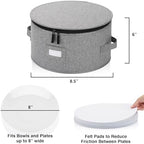China Storage Case for Bowls or Dessert Plates - Fit plates up to 8" W - Includes 12 Felt Dividers - Hard Shell, alternate