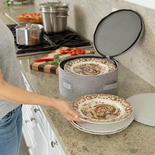 China Storage Container for Dinner Plate - Fit plates up to 11.5" W - Includes 12 Thick Felt Dividers. Hard, alternate view 2