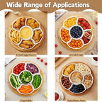 Chip and Dip Serving Set, 11'' Divided Serving Platters Tray for Party, 6-Compartment Removable Appetizer Snack, alternate