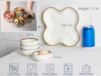 Chip and Dip Serving Set, 8.5 inch Ceramic Divided Serving Platter Small Appetizer Tray with 4 Removable Dishes, alternate