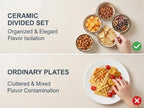 Chip and Dip Serving Set, 8.5 inch Ceramic Divided Serving Platter Small Appetizer Tray with 4 Removable Dishes, alternate