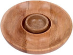 Chip and Dip Serving Tray with Center Dip Bowl - Appetizer Platter - Large Party Bowl Set for Chips & Salsa