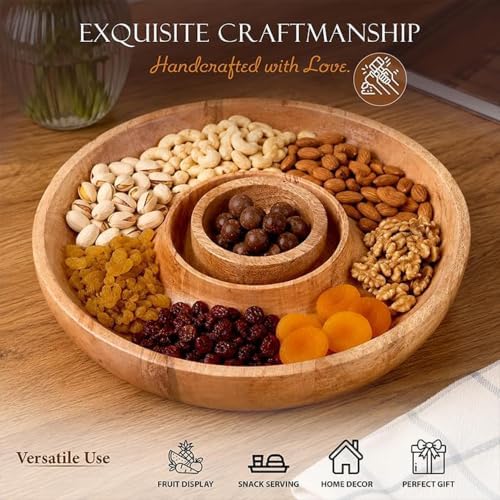 Chip and Dip Serving Tray with Center Dip Bowl - Appetizer Platter - Large Party Bowl Set for Chips & Salsa, alternate view 5