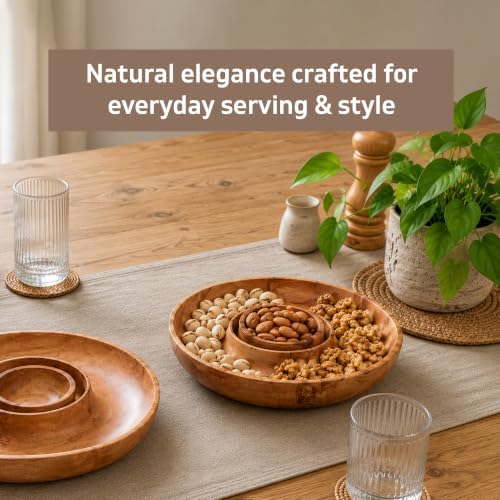 Chip and Dip Serving Tray with Center Dip Bowl - Appetizer Platter - Large Party Bowl Set for Chips & Salsa, alternate view 6