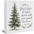 Christian Christmas Decor, Christmas Tree Bible Verse Wooden Sign