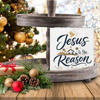 Christian Christmas Decor, Jesus is the Reason Christmas Wooden Sign, alternate view 7