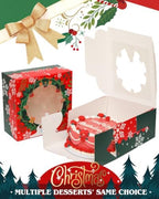 Christmas 10x10x5 inch Cake Box with Window Bakery Box 4pcs Pastry Box for Christmas's Day in 10x10x5 Inch in, alternate view