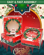 Christmas 10x10x5 inch Cake Box with Window Bakery Box 4pcs Pastry Box for Christmas's Day in 10x10x5 Inch in, alternate view