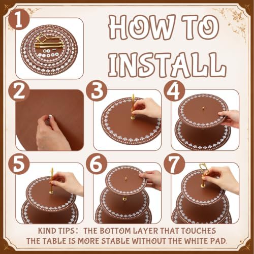 Christmas 3 Tier Cupcake Stand Holder 15 Inch Wooden Gingerbread in Brown, alternate view 5