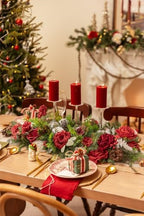 Christmas Artificial Flowers Greenery Combo, Poinsettia Rose Red in Poinsettia, alternate view 2