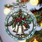 Christmas Bell Crystal Glass Hanging Ornament for Christmas Tree Decor, Christmas Ornaments Xmas Decorations