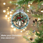Christmas Bell Crystal Glass Hanging Ornament for Christmas Tree Decor, Christmas Ornaments Xmas Decorations, alternate view