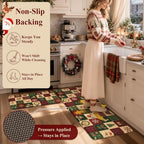 Christmas Buffalo Plaid Kitchen Floor Mats Cushioned Anti Fatigue, alternate view 3