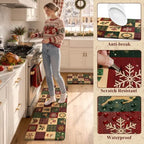 Christmas Buffalo Plaid Kitchen Floor Mats Cushioned Anti Fatigue, alternate view 6