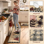 Christmas Buffalo Plaid Tree Kitchen Mats for Floor 17"x47"+17"x29", alternate view 5
