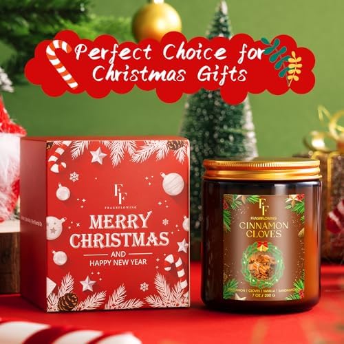 Christmas Candle, Cinnamon Cloves Scented Candles for Home, Holiday Candles Natural Soy Candle, Aromatherapy, alternate view