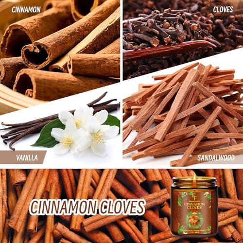 Christmas Candle, Cinnamon Cloves Scented Candles for Home, Holiday Candles Natural Soy Candle, Aromatherapy, alternate view