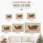 Christmas Canvas Wall Art, Red Sleigh With Gifts Box Holiday Canvas Prints, alternate view 6