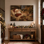 Christmas Canvas Wall Art, Sleeping Santa and Reindeer Canvas Prints, alternate view 4