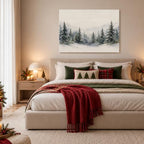 Christmas Canvas Wall Art, Snowy Mountain Fores Landscape Canvas Prints, alternate view 3