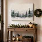 Christmas Canvas Wall Art, Snowy Mountain Fores Landscape Canvas Prints, alternate view 4