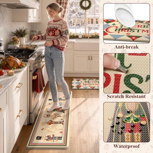 Christmas Circus Nutcracker Kitchen Mats Cushioned Anti Fatigue, alternate view 6