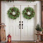 Christmas Decor, 24" Cedar Christmas Wreath with Pinecones, alternate view 4