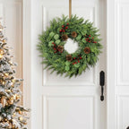Christmas Decor, 24" Cedar Christmas Wreath with Pinecones, alternate view 5