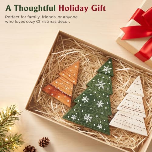 Christmas Decor, 3Pcs Wooden Tabletop Christmas Tree Decorations Sign, alternate view 6