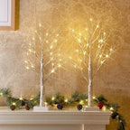 Christmas Decorations, 2FT Birch Tree with LED Lights, Warm White Light up Tree Lamp, Artificial Trees for Home