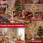 Christmas Decorations, 2FT Birch Tree with LED Lights, Warm White Light up Tree Lamp, Artificial Trees for Home, alternate