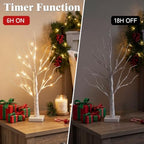 Christmas Decorations, 2FT Birch Tree with LED Lights, Warm White Light up Tree Lamp, Artificial Trees for Home, alternate