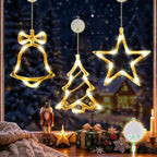 Christmas Decorations, 3 Pack Rechargeable Christmas Window Lights