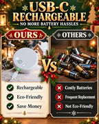 Christmas Decorations, 3 Pack Rechargeable Christmas Window Lights, alternate view 4