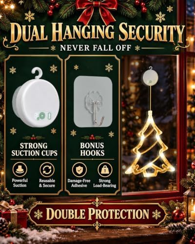Christmas Decorations, 3 Pack Rechargeable Christmas Window Lights, alternate view 5