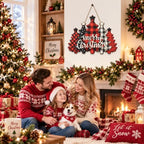 Christmas Decorations Buffalo Plaid Christmas Tree Hanging Wooden Sign, alternate view 5