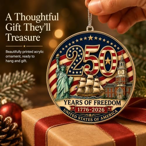Christmas Decorations, Christmas Ornaments, 250 Anniversary Christmas Ornament, 250 Anniversary USA Merchandise, alternate