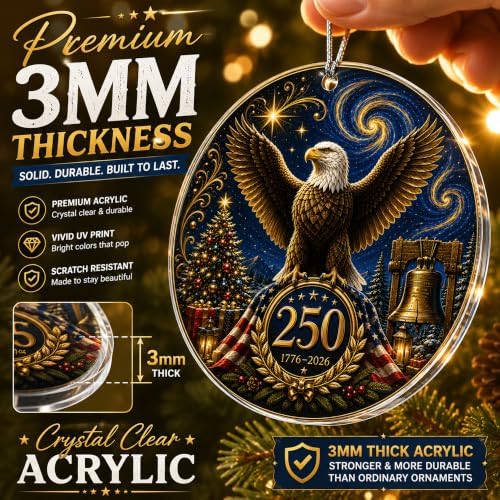 Christmas Decorations - Christmas Ornaments - 250 Anniversary USA Merchandise - Christmas Ornament 2026, alternate view 4