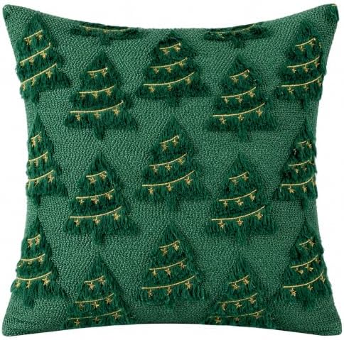 Christmas Decorations - Christmas Tree Green Pillow Covers 18x18 inch in 18x18 inch in Green