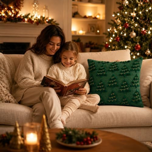 Christmas Decorations - Christmas Tree Green Pillow Covers 18x18 inch in 18x18 inch in Green, alternate view 5