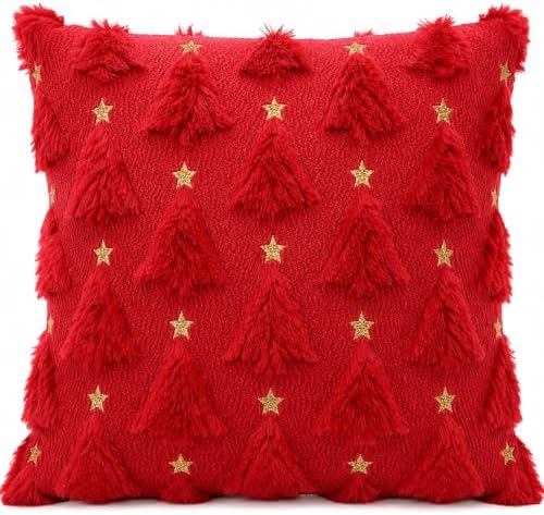 Christmas Decorations - Christmas Tree Red Pillow Covers 18x18 inch in 18x18 inch in Red Christmas
